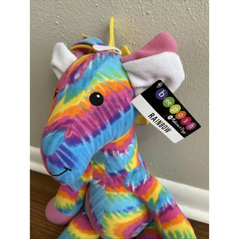 Melissa & Doug Beeposh Rainbow Giraffe Plush Tie-Dye Large W Tags 21”